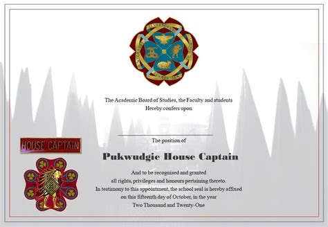 House Captain Certificate - Pukwidgie | Harry potter hogwarts, Certificate, Hogwarts