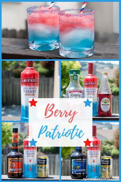 Berry Patriotic Recipe Fourth Of July Drinks Boozy Drinks