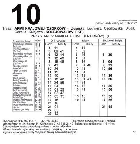 Drobne Zmiany W Rozk Adzie Jazdy Autobus W Linii Ozork W Zgierz Od