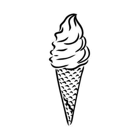 Premium Vector Ice Cream Cone Doodle Ice Cream Vector