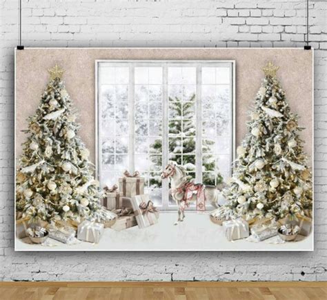 Christmas Window Photography Backdrop Winter Snow Landscape Etsy