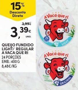 Promoção Queijo Fundido Light Original A Vaca Que Ri 400g em Continente