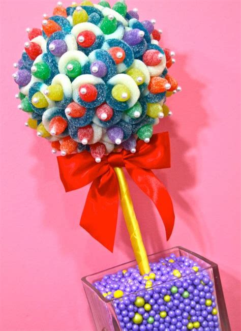 Rainbow Candy Land Centerpiece Topiary Tree Candy Buffet Decor Candy Arrangement Wedding