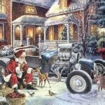 Santa Hot Rod He Really Delivers All Those Toys In A T Bucket Roadster