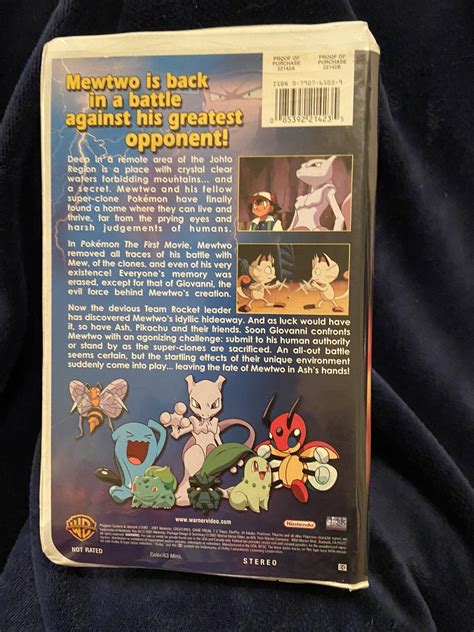 Pokemon Mewtwo Returns Vhs 2001 Animated Johto Movie Clamshell Case Euc