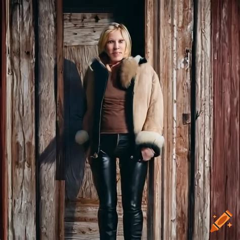 Blonde Actress Resembling Patricia Arquette At Age 20 In Sheepskin