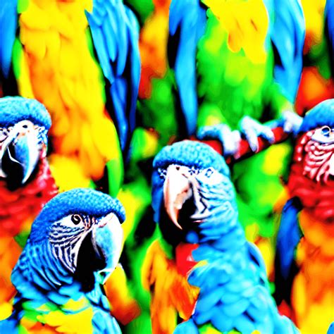 Digital Parrots Very Colorful · Creative Fabrica