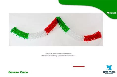 Papel Picado Gusano Papel China Tricolor Fiestas Patrias Meses Sin