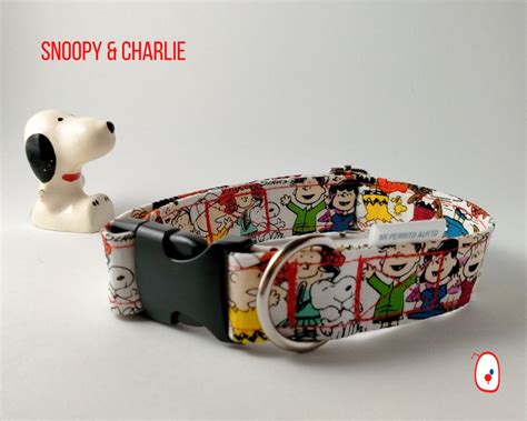 Snoopy And Charlie Brown Dog Collar Colourful Handmade Etsy