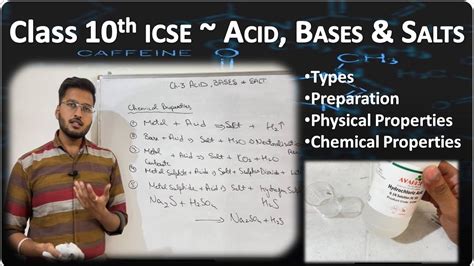 Acid Bases And Salt Class 10 Icse Class 10 Icse Ch 3 Chemistry By