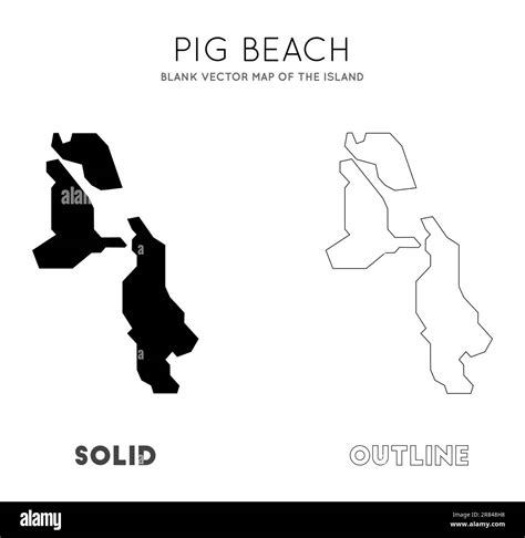 Pig Beach Map Blank Vector Map Of The Island Borders Of Pig Beach For