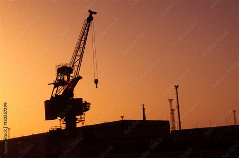 crane sunset Stock Photo | Adobe Stock