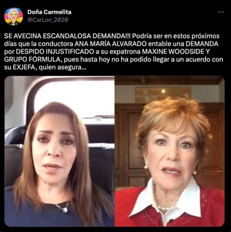 Ana María Alvarado Sin Respuesta De Maxine Woodside Se Animaría A Demandar Para Que Le Paguen