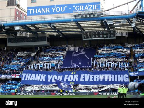 Chelsea Fans Display Banners In The Stands Showing Their Appreciation