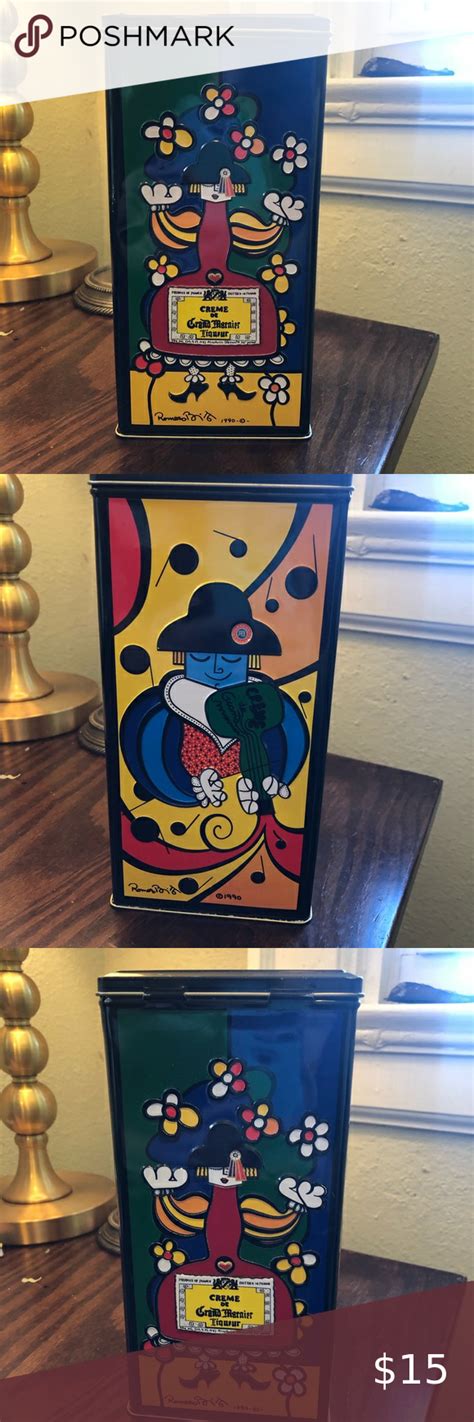 Vintage Romero Britto 1990 Grand Marnier Tin Grand Marnier Romero