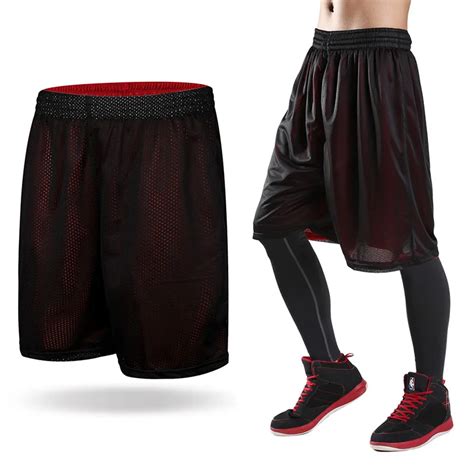 Double Wear Mens Black Basketball Shorts Quick Dry Breathable Male