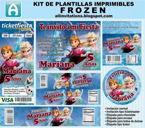 Kit Imprimible Frozen All Invitations