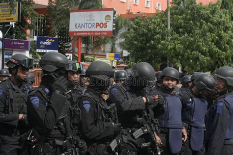 Police And Security Forces In Christmas And New Year In The City Solo Central Java Editorial