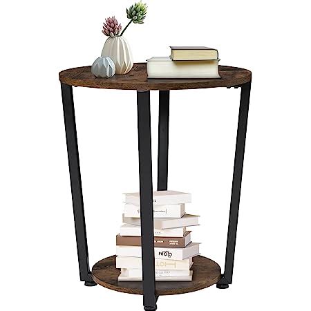 Amazon Nsdirect Round Side Table In Rustic Wooden End Table