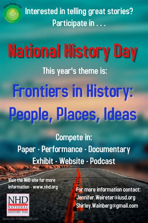 National History Day – Theme for 2023 Competition – Vista Verde PTA