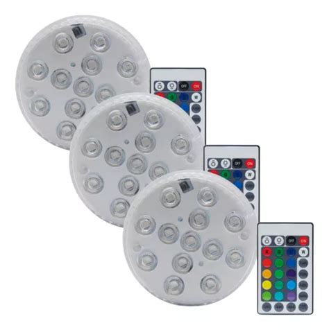 Luz Para Pileta Pila Rgb Pack X Sumergible Piscina Colores