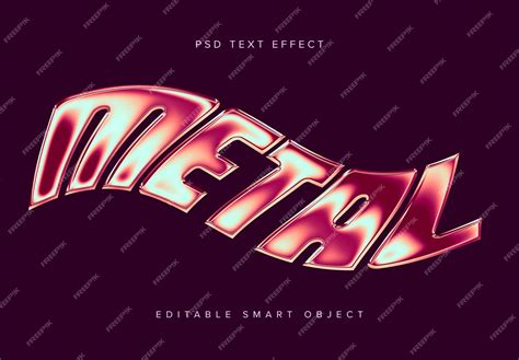 Premium Psd Warped Metal Text Effect Mockup