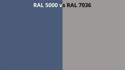 RAL 5000 Vs 7036 RAL Colour Chart UK