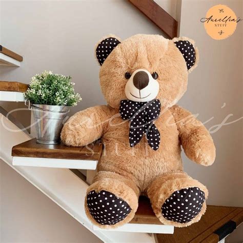 Jual BONEKA BERUANG TEDDY BEAR POLKADOT COKLAT SUSU 80 CM JUMBO