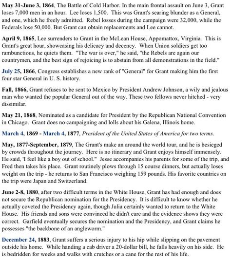 Timeline Of Us Grant Ulysses Grant Ulysses S Grant Battle Of Cold