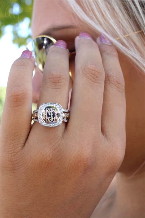 Sterling Silver Monogram Stackable Rings Sterling Silver Stackable