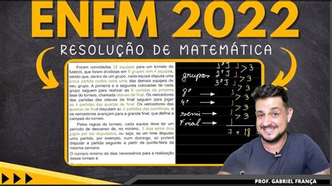 Enem 2022 OPERAÇÕES Foram convidadas 32 equipes para um torneio de