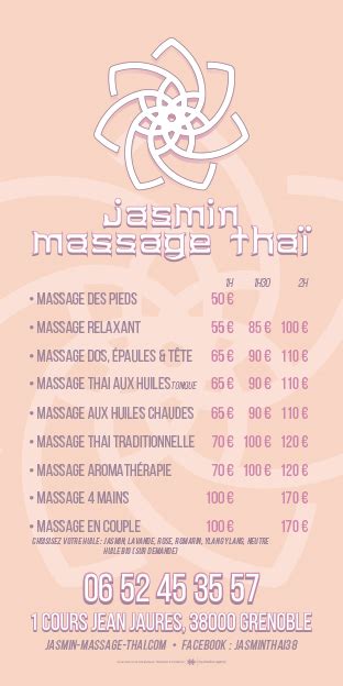 Massages Et Tarifs Jasmin Massage Thaï