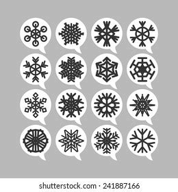 Set Simple Snowflake Icons Stock Vector Royalty Free