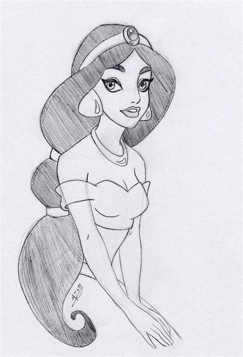 Pencil Sketch Disney Princess Drawings Draw Humdinger