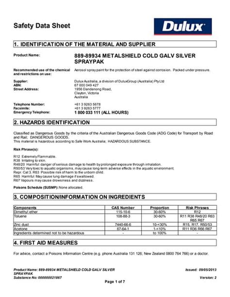 Paint Msds Pdf