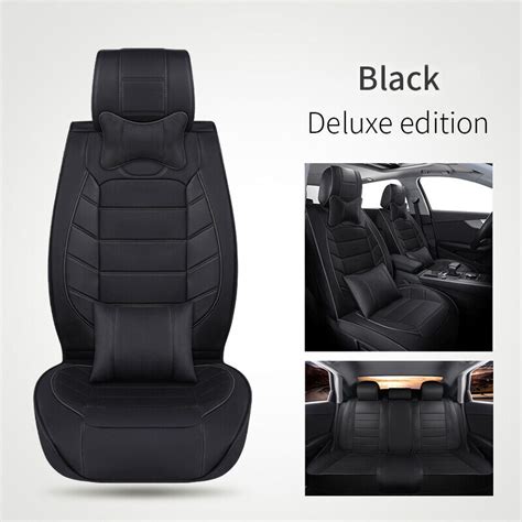 Black Front Rear 5 Seat Cover Full Set Cushion Backrest For Ford F 150