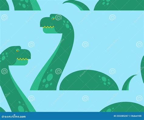 Nessie The Monster Flat Vector Illustration Loch Ness Monster Isolated On White Background