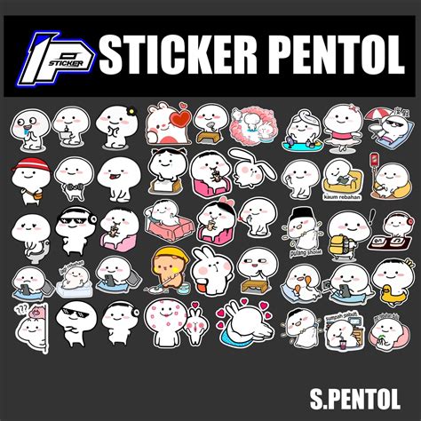 Jual Sticker Pentol Sudah Potong Isi 15 Pcs Sticker Distro Sticker