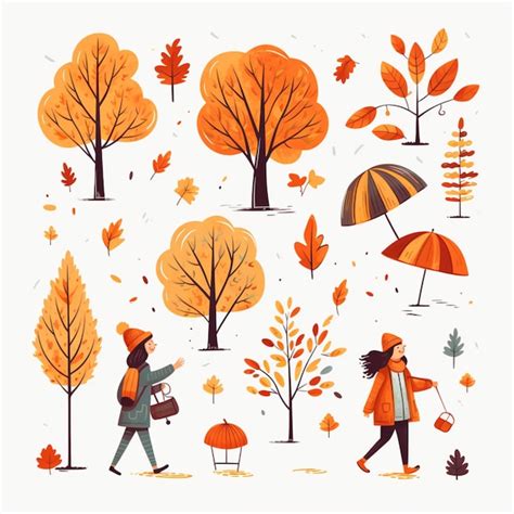 Premium Vector Fall Drawing Vector