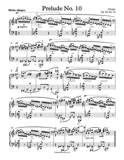 Free Piano Sheet Music Prelude Op 28 No 10 Chopin Michael Kravchuk