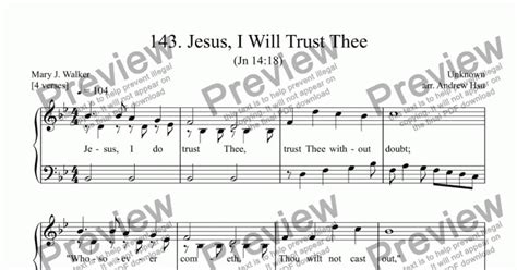 Jesus I Will Trust Thee Easy Piano 143 Download Sheet Music Pdf