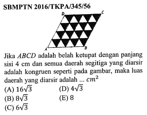 Perhatikan Bangun Datar Di Samping Jika Keliling Segitig