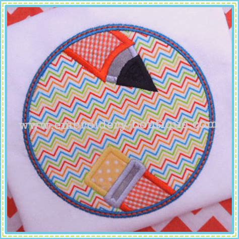 Circle Pencil Patch | Embroidery Boutique