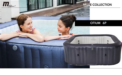 Otium Latest Mspa Portable Hot Tub Square 6 Persons Outdoor Bubble Spa