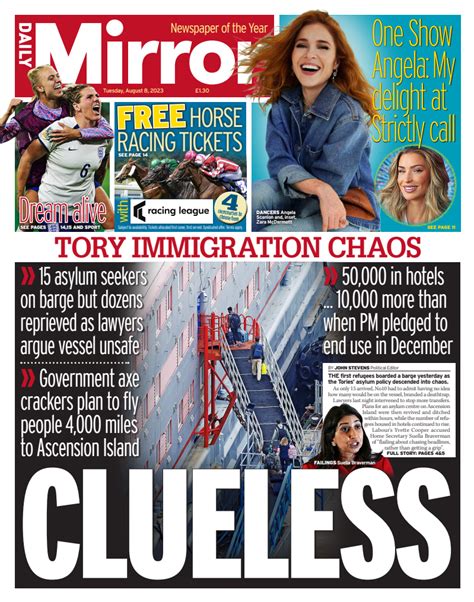 Daily Mirror Front Page 8th Of August 2023 Tomorrow S Papers Today