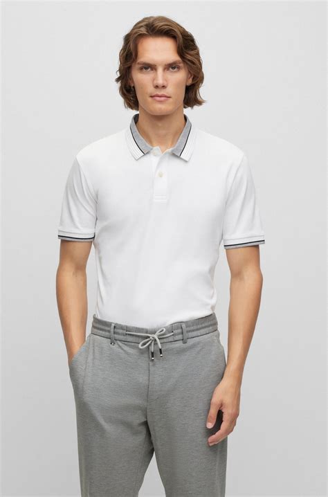 Boss Mercerized Cotton Polo Shirt With Contrast Tipping