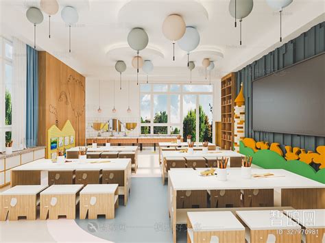 Modern Kindergarten Classrooms 3d Model Download Model Id 327970981 1miba