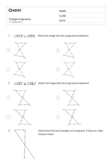 50 Congruence Worksheets For 9th Class On Quizizz Free Printable