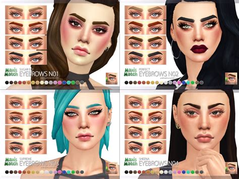 Pralinesims Maxis Match Eyebrow Pack N Maxis Match Sims Hair Hot Sex