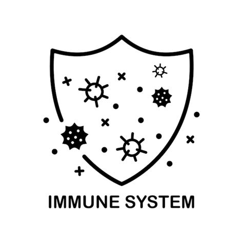 Premium Vector Immune System Line Icon Black Immunity Vector Icon